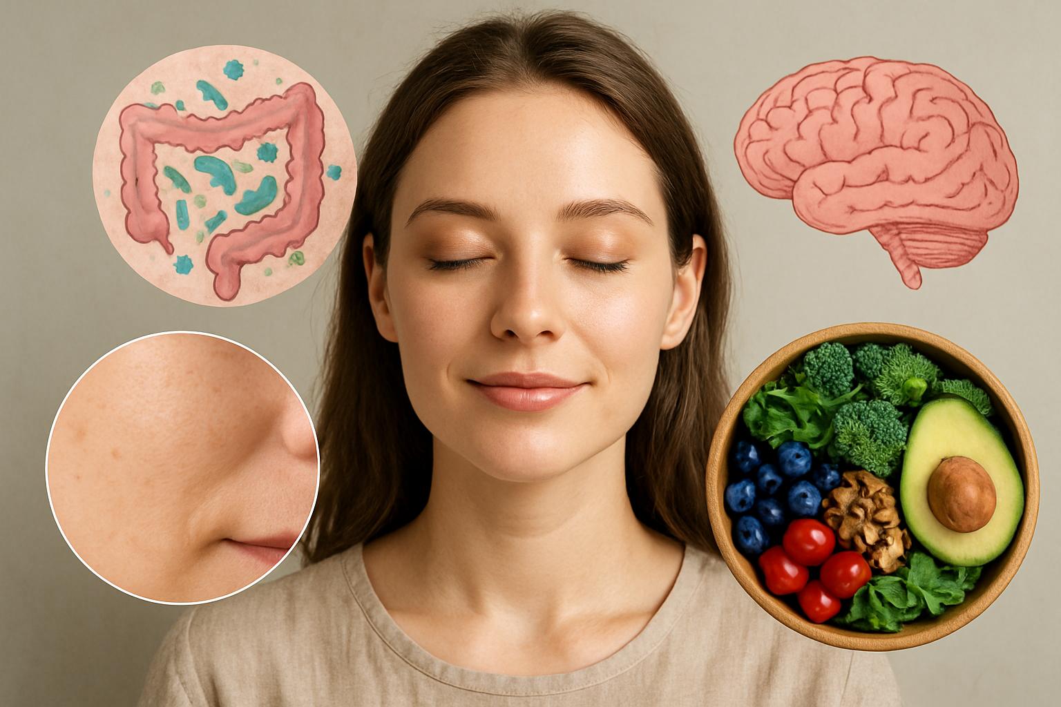 Wpływ mikrobiomu na cerę i samopoczucie – dieta wspierająca kobiece zdrowie.. Jak działa oś jelita-skóra i oś jelita-mózg Wpływ mikrobiomu na cerę i samopoczucie – dieta wspierająca kobiece zdrowie.. Jak działa oś jelita-skóra i oś jelita-mózg